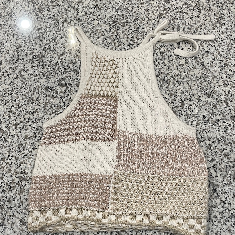 Anthropologie Knit Top with Tie Shoulder
